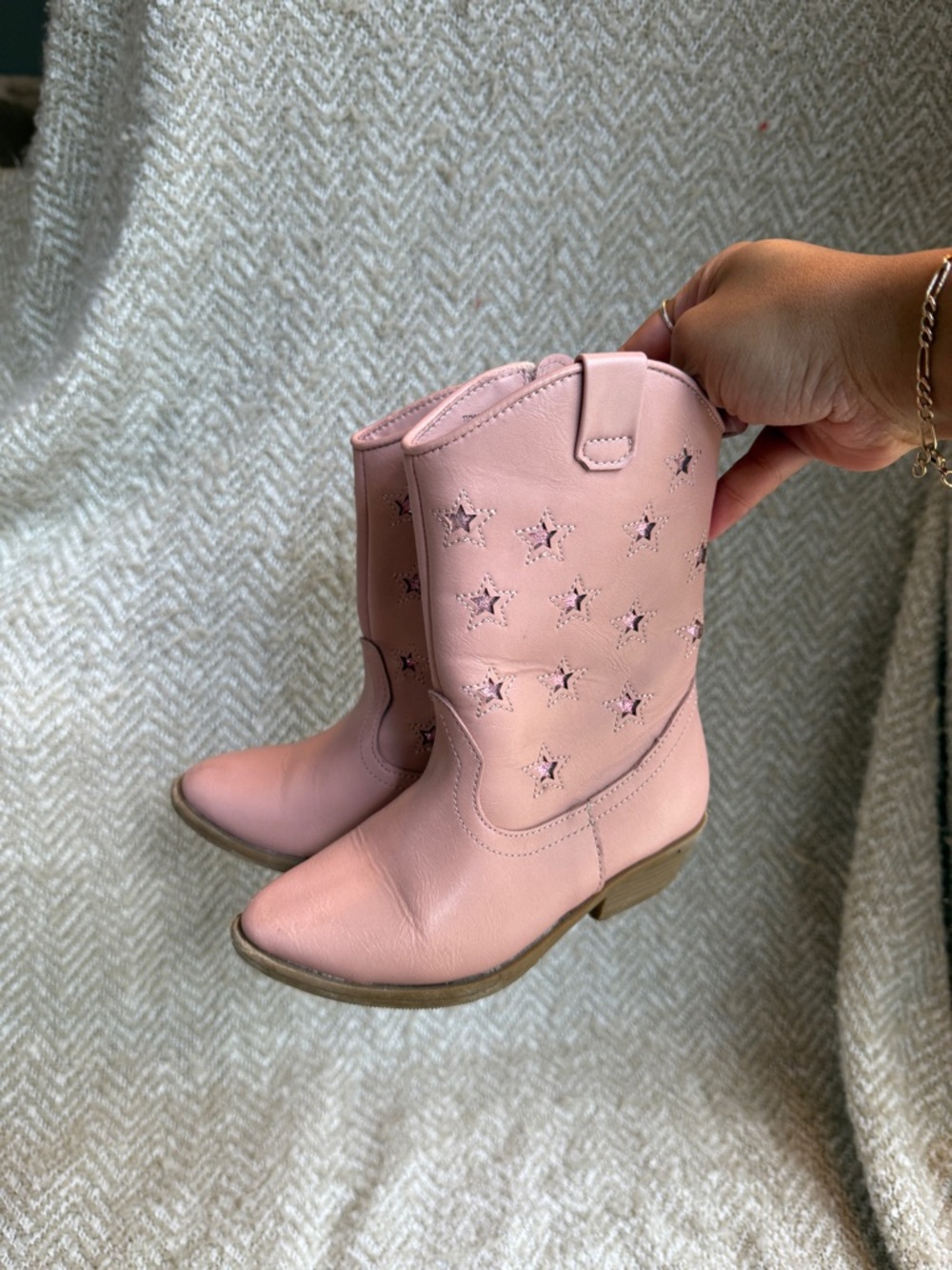 Tucker + Tate Pink Star Cutout Kids Western Boots
